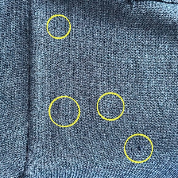 Eileen Fisher Women's Cardigan XL Wool Blue Open Front Boxy 3/4 Sleeve *FLAWS* - Picture 5 of 9